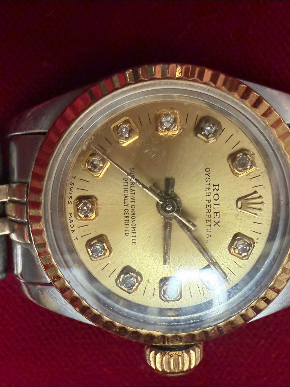 Rolex Women's Two-Tone Gold and Silver Dial Bracelet Watch - Picture 9 of 10